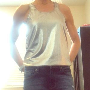 NWOT Rampage Silver Metallic Tank Camisole